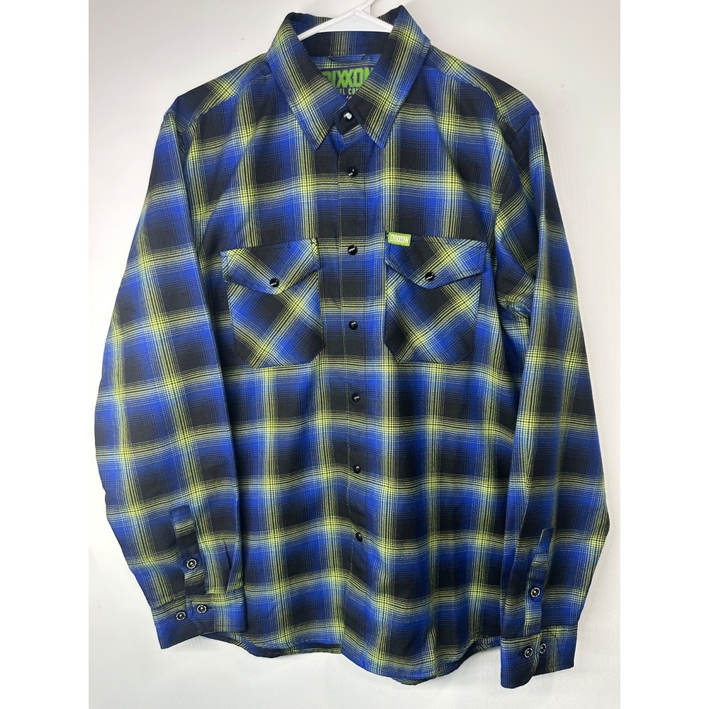 Dixxon‎ Flannel The Gill-Man Plaid Shirt Long Sleeve Pearl Snap - Medium